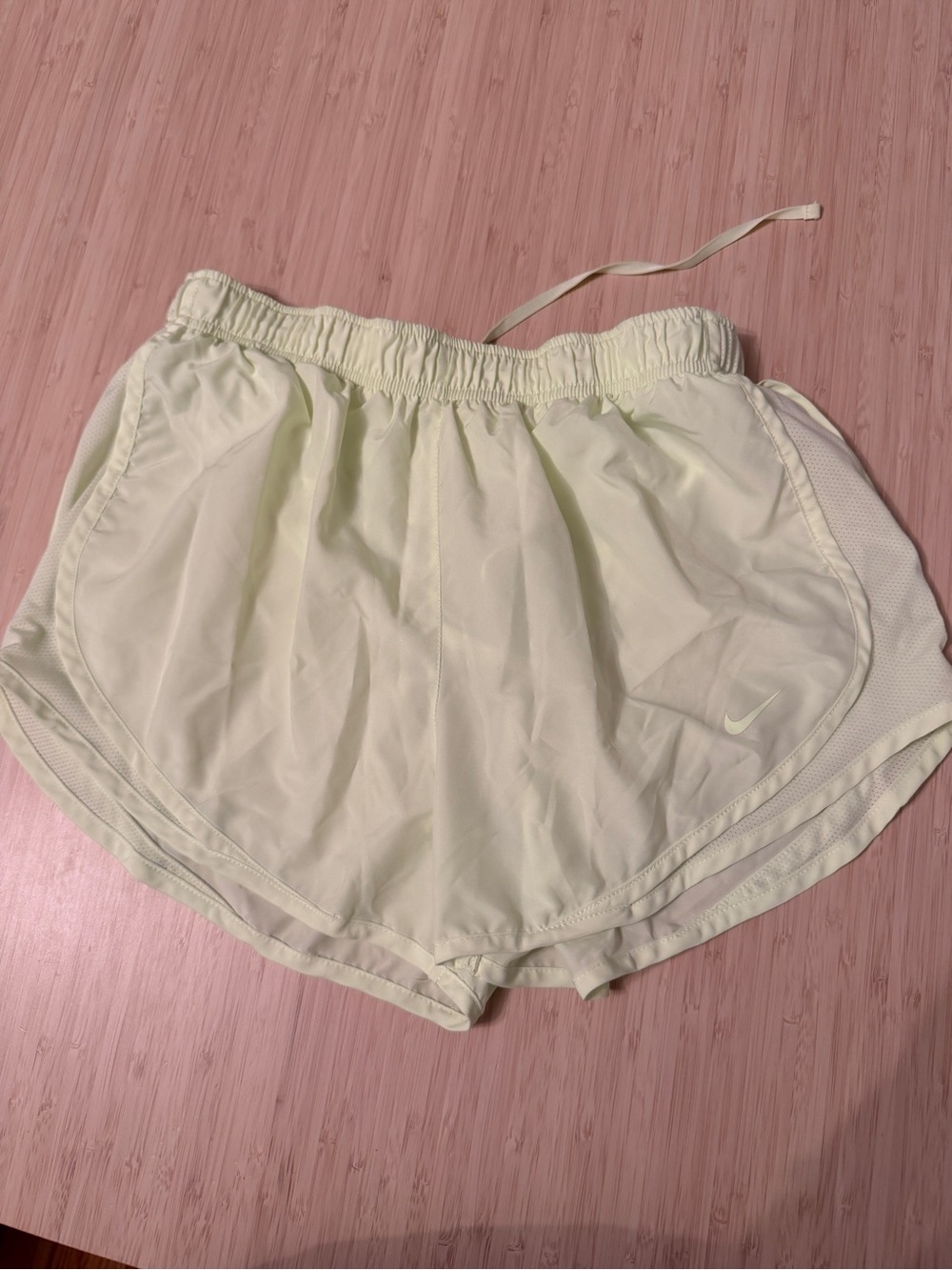 Nike Women's Pale Yellow dri-fit Running Shorts